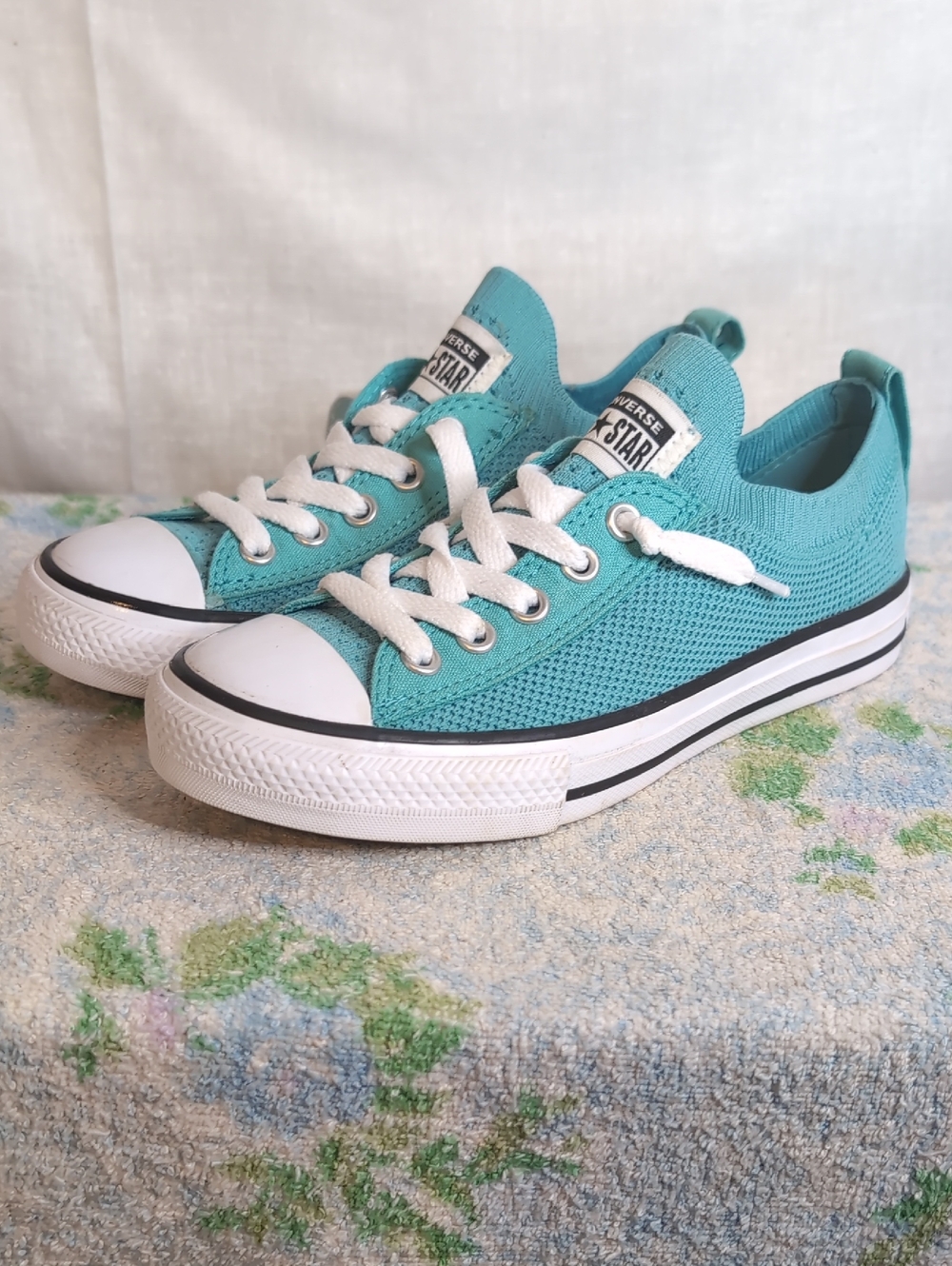 Turquoise Lo-Top Stretch Sneakers youth 1